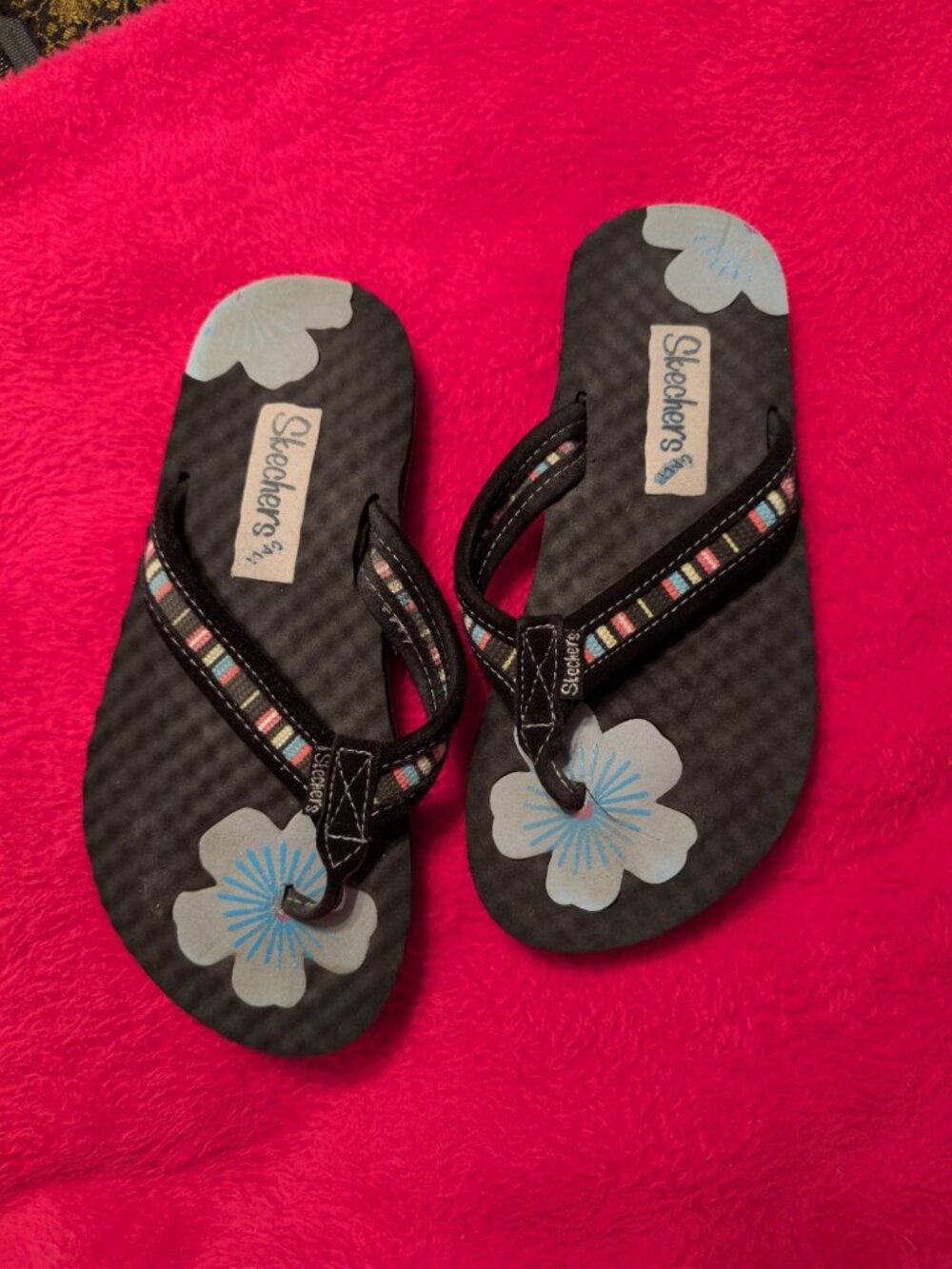 Skechers Cali Island Vibes Women's Size 9 Flip Flops Memory Foam Black 163044